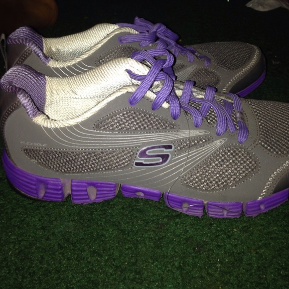 Purple and gray shoes 😅