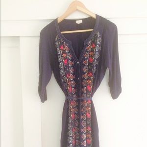 TINY Anthropologie Navy Shirt Dress