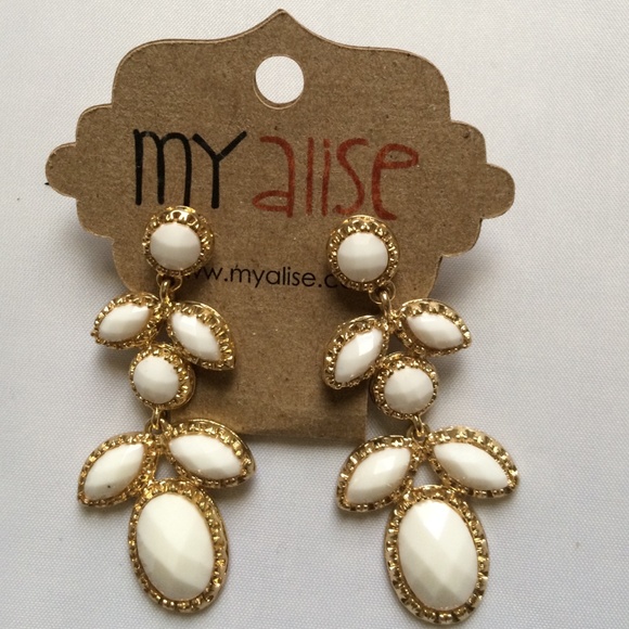 White and Gold Earrings....