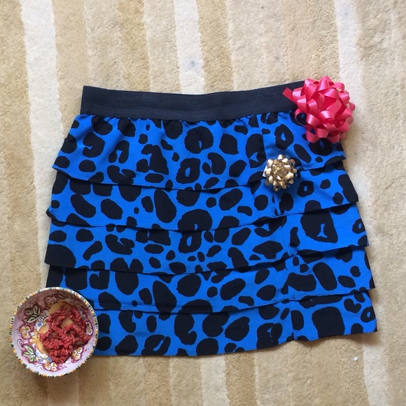 Blue Cheetah-Print Skirt - Picture 2 of 4