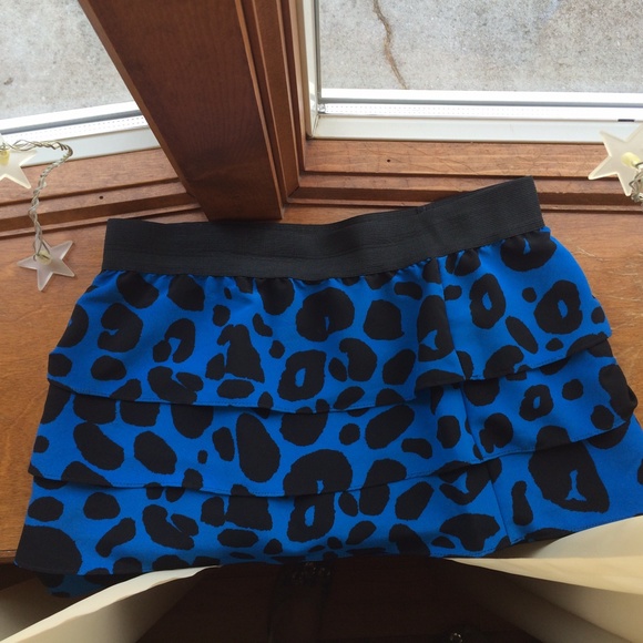 Blue Cheetah-Print Skirt - Picture 3 of 4