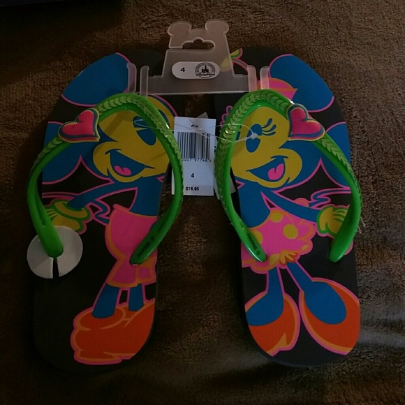 Mickey and Minnie flip flops