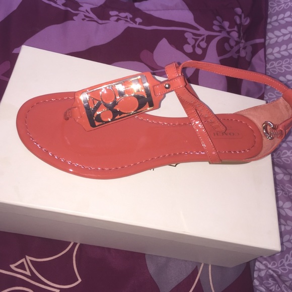 Orange coach sandals