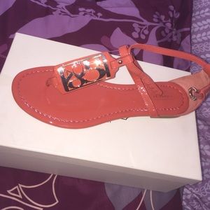 Orange coach sandals