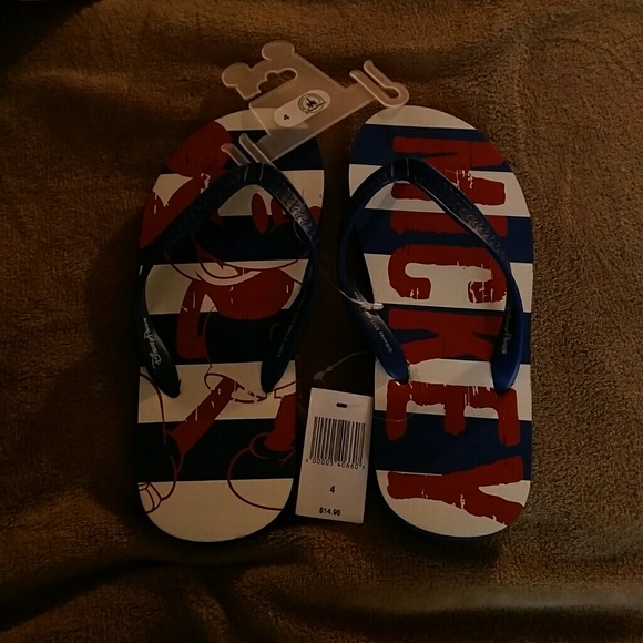 Mickey Mouse striped flip flops