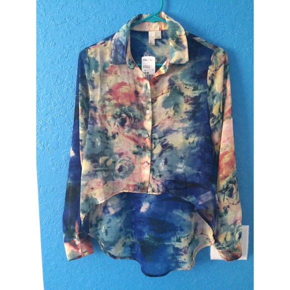 Dark Watercolor Top - Picture 2 of 3