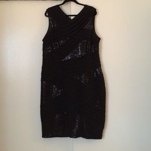 Adrianna Papell black sequin dress