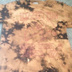 Led Zeppelin back and Orange tie-dye t-shirt