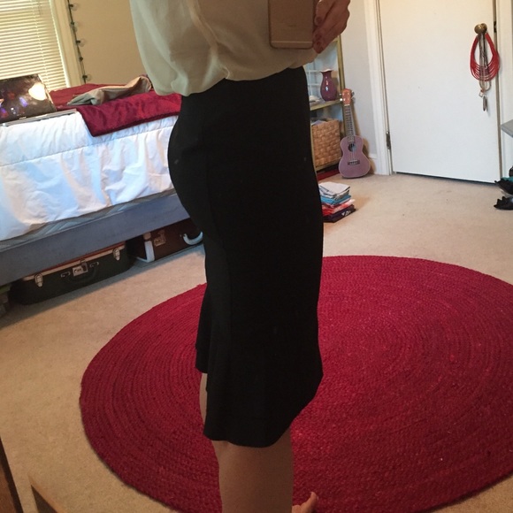 Express black Pencil Skirt with Ruffle detail