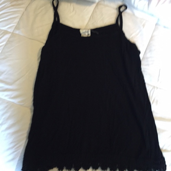Black crochet detail tank top