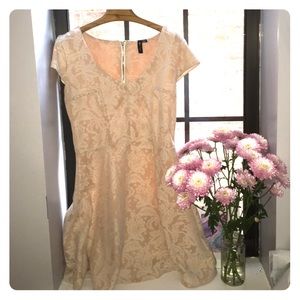 Bonded lace fit and flare dress