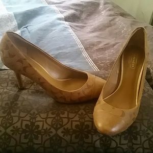Khaki coach heels