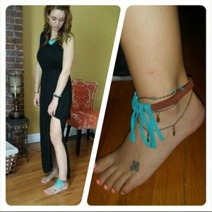 Boho Native Leather Ankle Bracelet