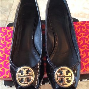 Tory Burch Carol Patent Wedge Black