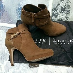Tan suede booties