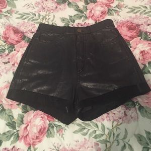 Genuine Leather High Waisted shorts