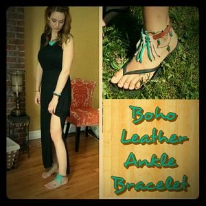 Boho Native Leather Ankle Bracelet