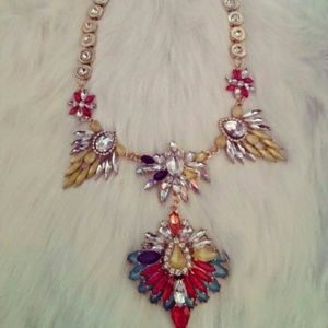 Rainbow statement necklace