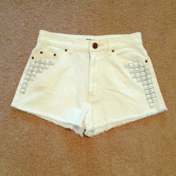 Urban Outfitters Denim - BDG white studded high rise cheeky shorts