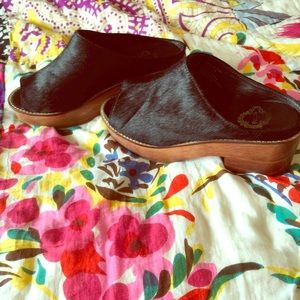 Urban outfitters ecote pony hair platform mule