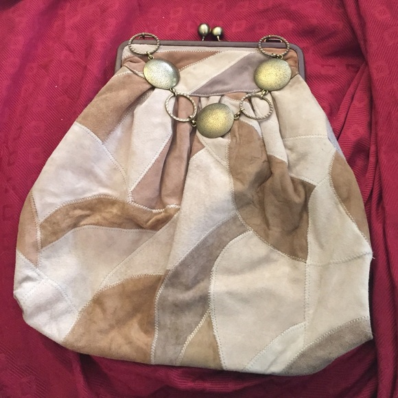 REDESIGNED VINTAGE SUEDE HANDBAG