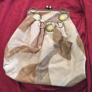 REDESIGNED VINTAGE SUEDE HANDBAG