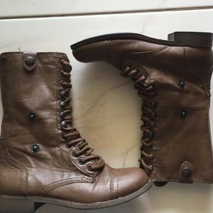 Madden girl brown combat boots