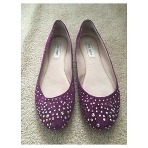 Purple Jeweled Flats