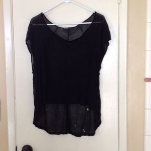 Distressed, sheer top