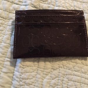 Small patent leather coach card holder