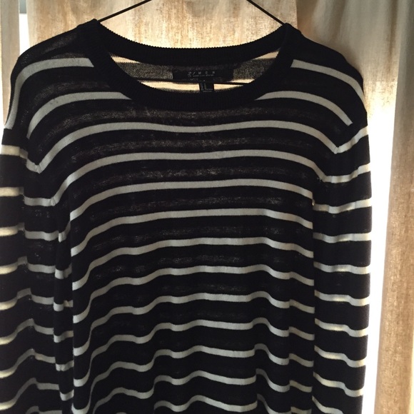 21 Men Stripes Sweater with Elbow Detail