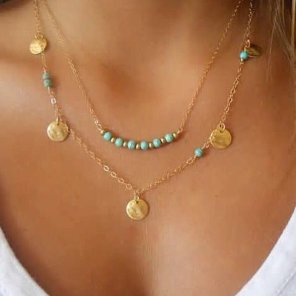 TERQUOISE AND GOLD NECKLACE 🌟