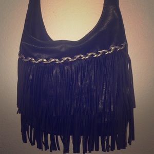 Black Fringe Satchel
