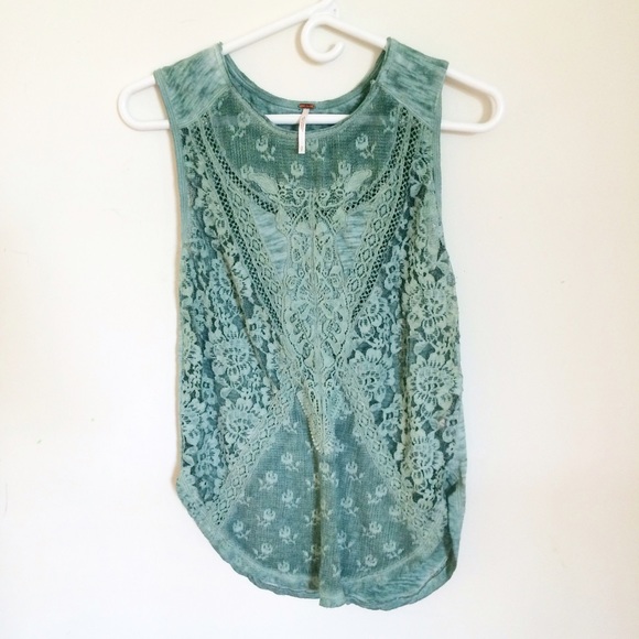 Free People Crotchet Lace Muscle Tank