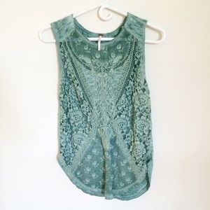 Free People Crotchet Lace Muscle Tank