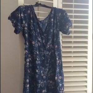 Blue floral romper