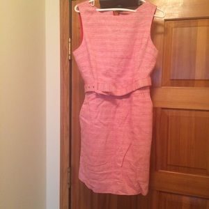 NWT Banana Republic 12P belted pink tweed dress