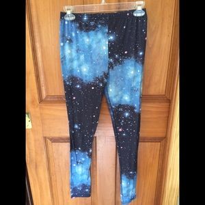 Galaxy print leggings from BooHoo, gently used