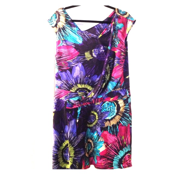 Stunning, Bright Silk Floral Dress