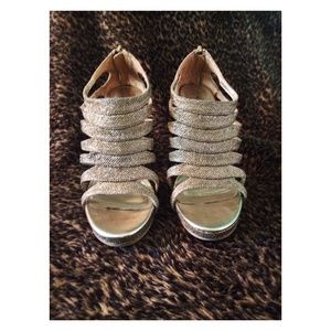 Chinese Laundry Sparkly Gold/Silver High Heels