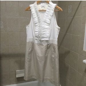 LOFT mixed media/ linen dress