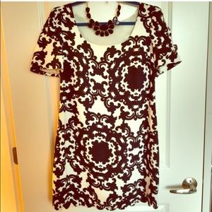 Anthropologie Black and White Scallop dress