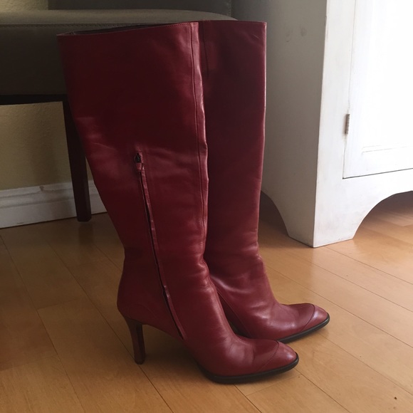 Red Leather Tod's Boots