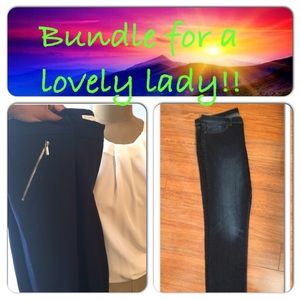 Navy blue pant & skinny jean bundle