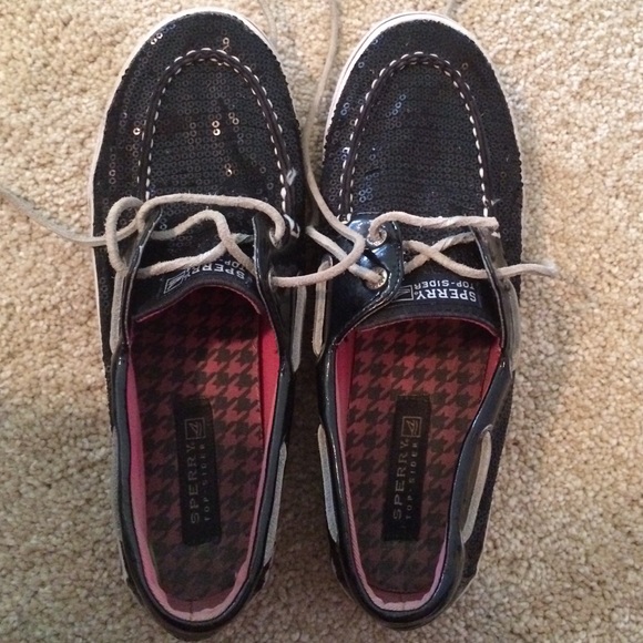 Black sparkly sperry topsiders