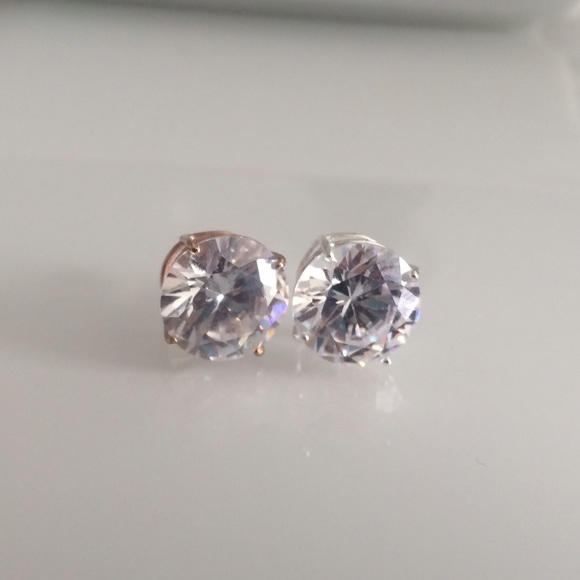 8ctw Rhinestone Studs 925 Silver