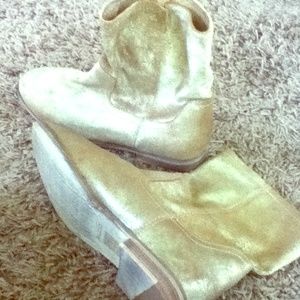 Aldo Metallic Gold Booties
