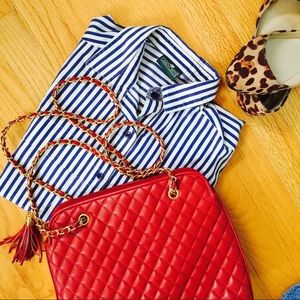 NWOT Charter Club Red Quilted Bag