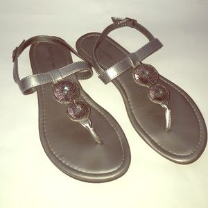 Pewter sandals
