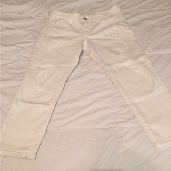 American eagle white skinny crop jeans sz 8